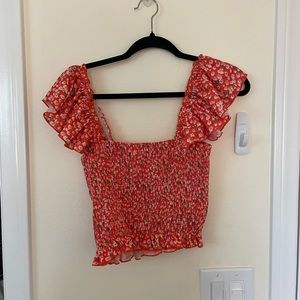 Orange floral top